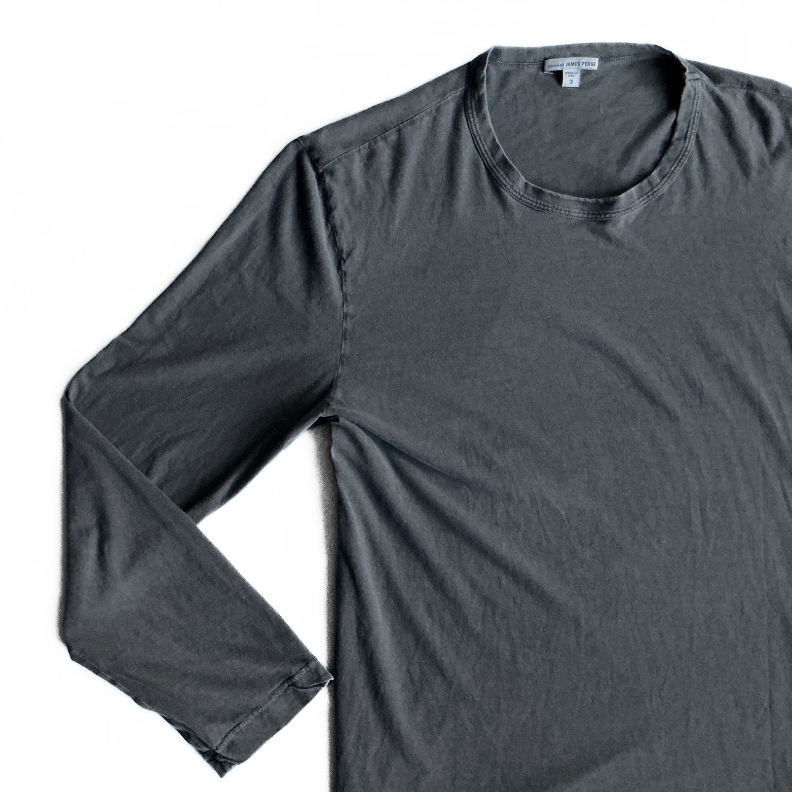 James Perse Longsleeve T Shirt in Charcoal Grey