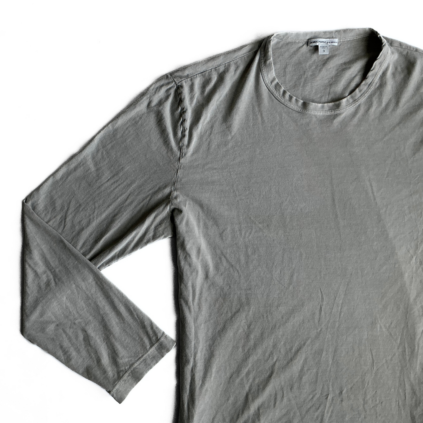 James Perse Longsleeve T Shirt in Light Military Green