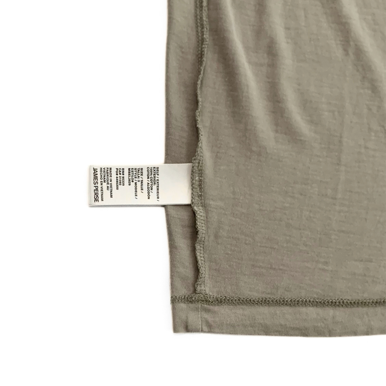 James Perse Longleeve T Shirt in Sand / Stone