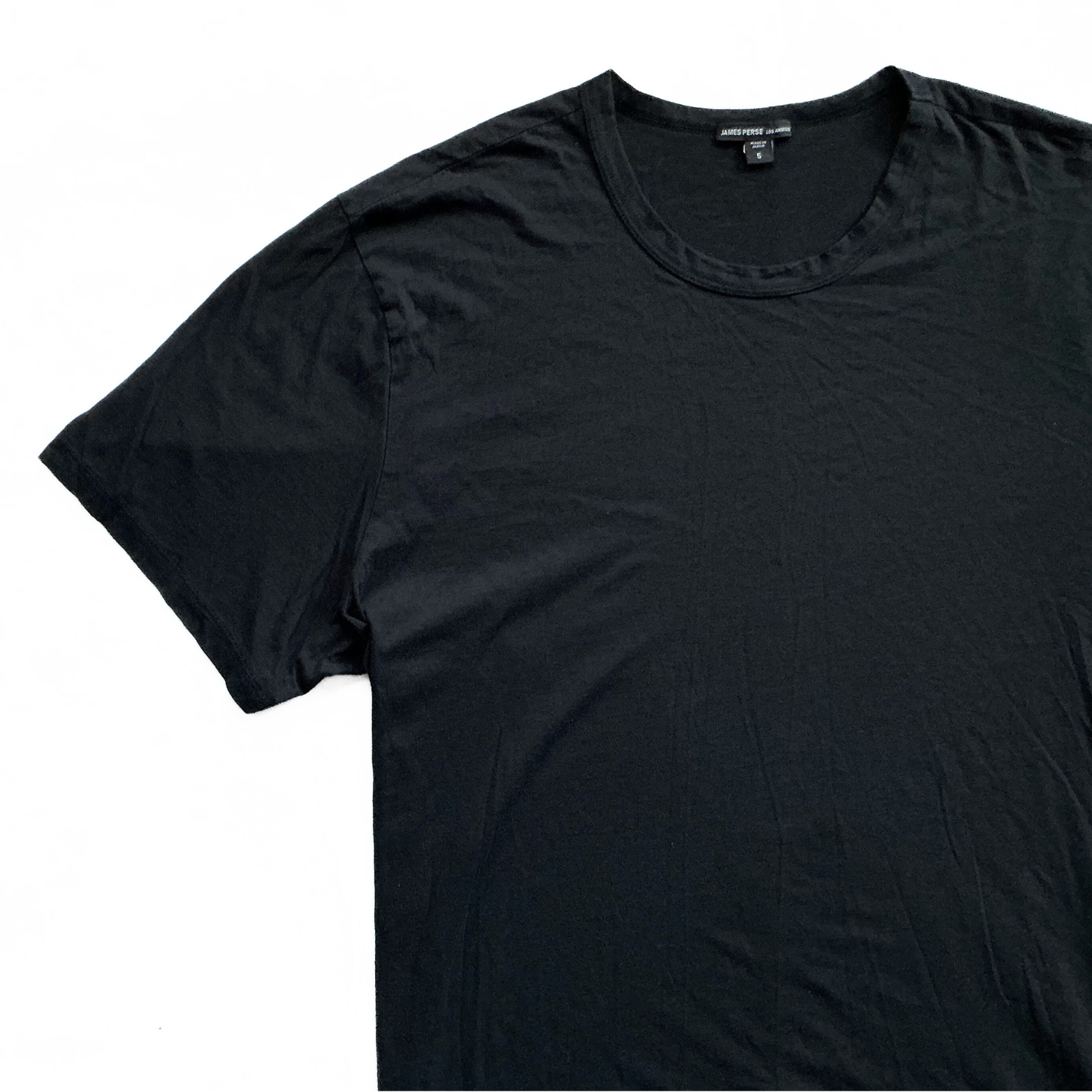 James Perse Luxe Lotus Japanese Jersey T-Shirt in Black