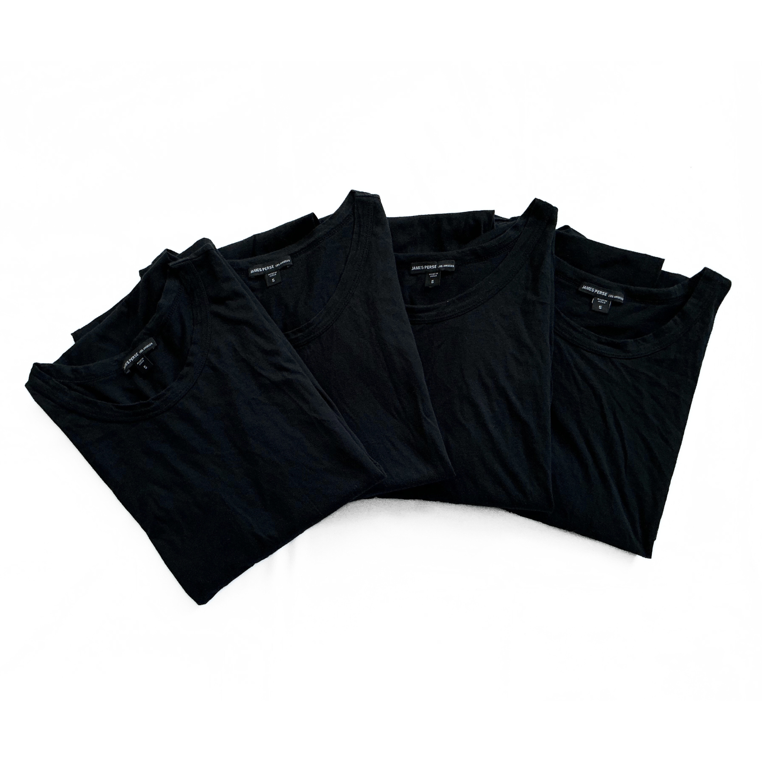 James Perse Luxe Lotus Japanese Jersey T-Shirt in Black