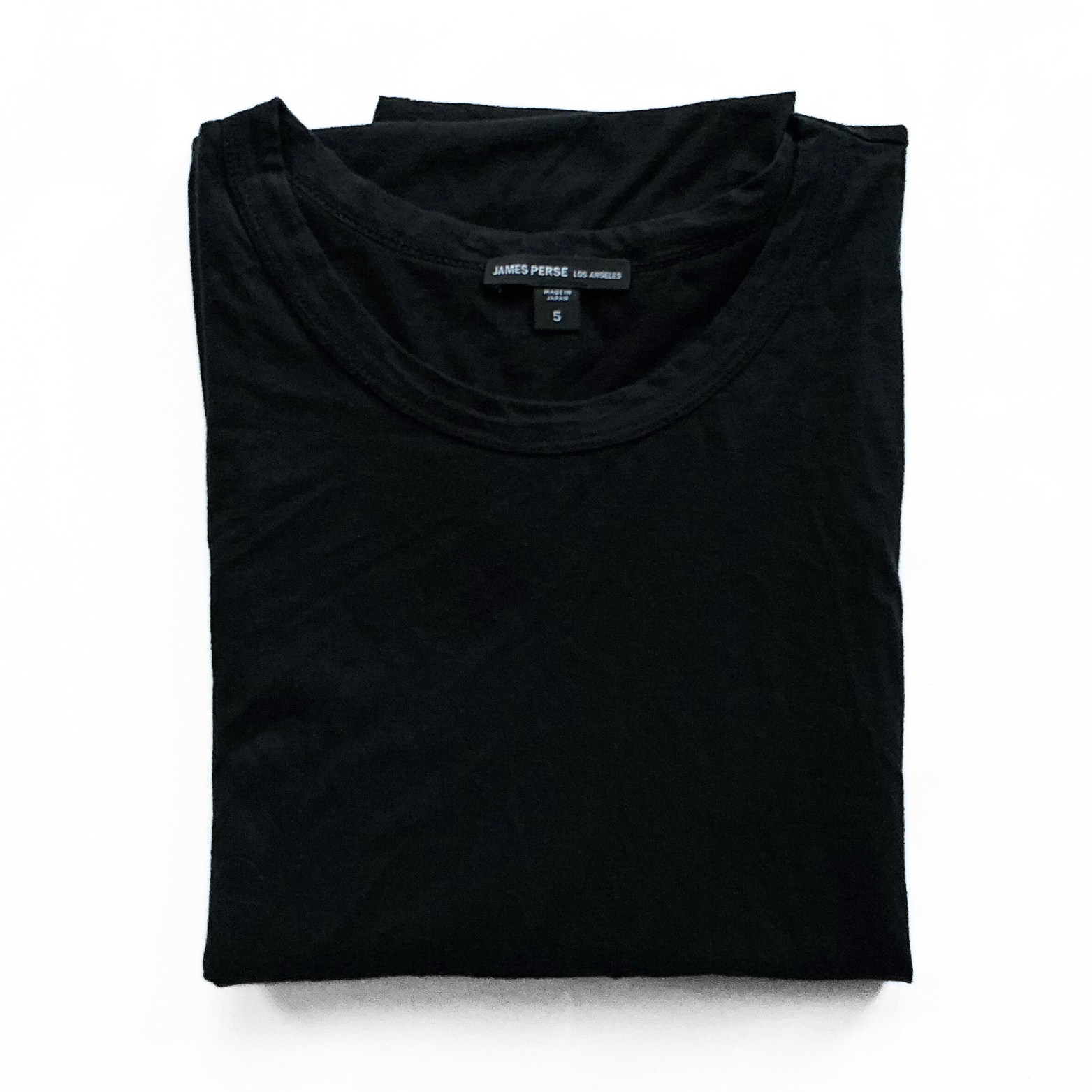 James Perse Luxe Lotus Japanese Jersey T-Shirt in Black