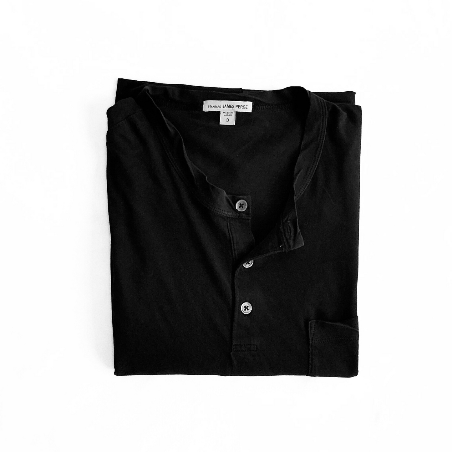 James Perse Pocket Henley T Shirt in Black