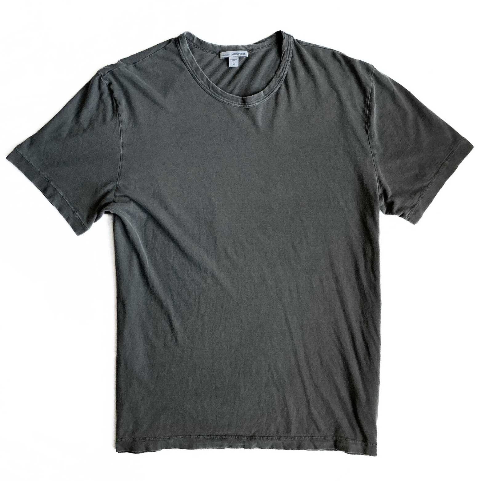 James Perse Round Neck T Shirt in Iron Grey