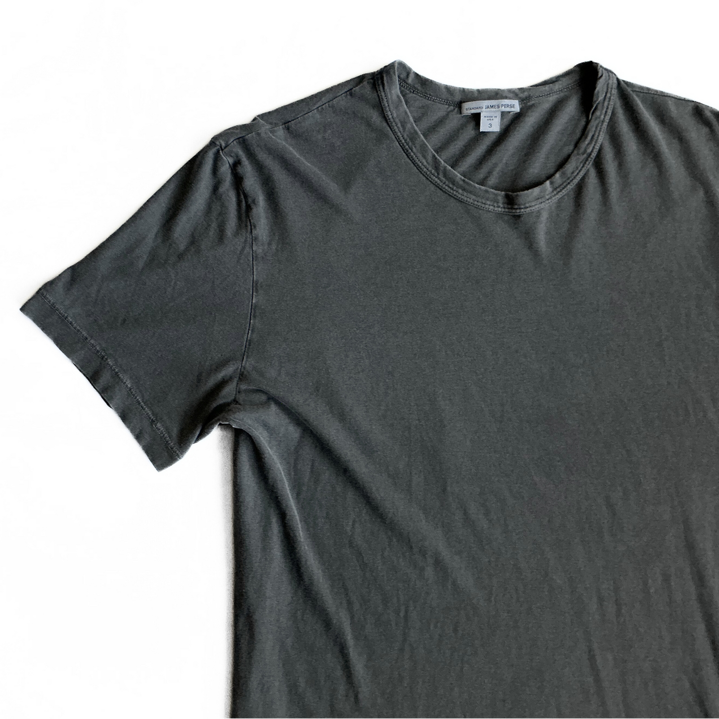 James Perse Round Neck T Shirt in Iron Grey