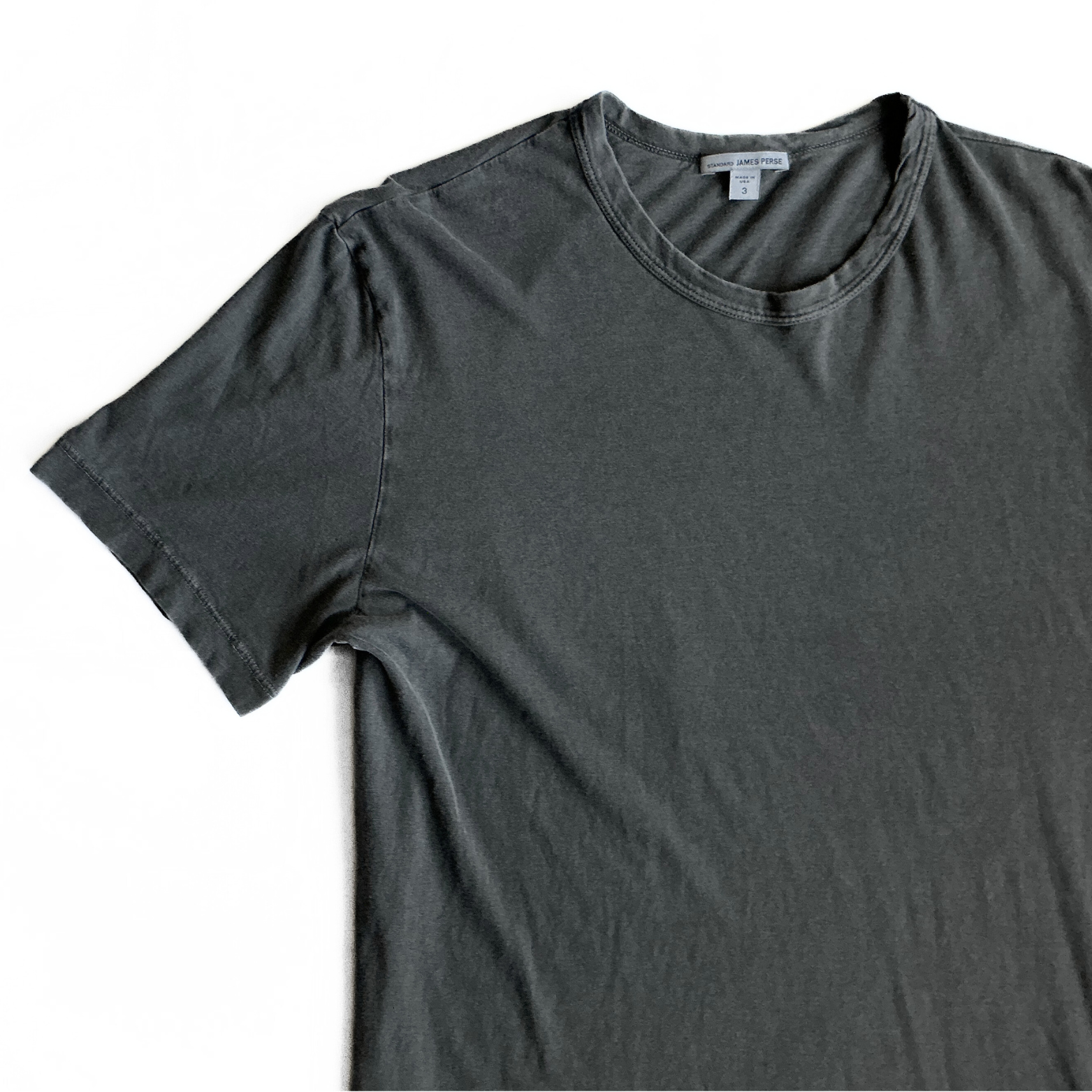 James Perse Round Neck T Shirt in Iron Grey