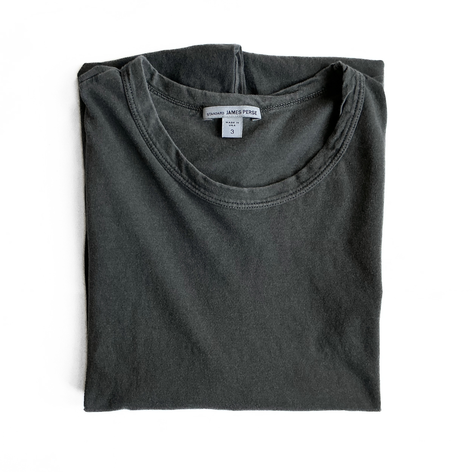 James Perse Round Neck T Shirt in Iron Grey