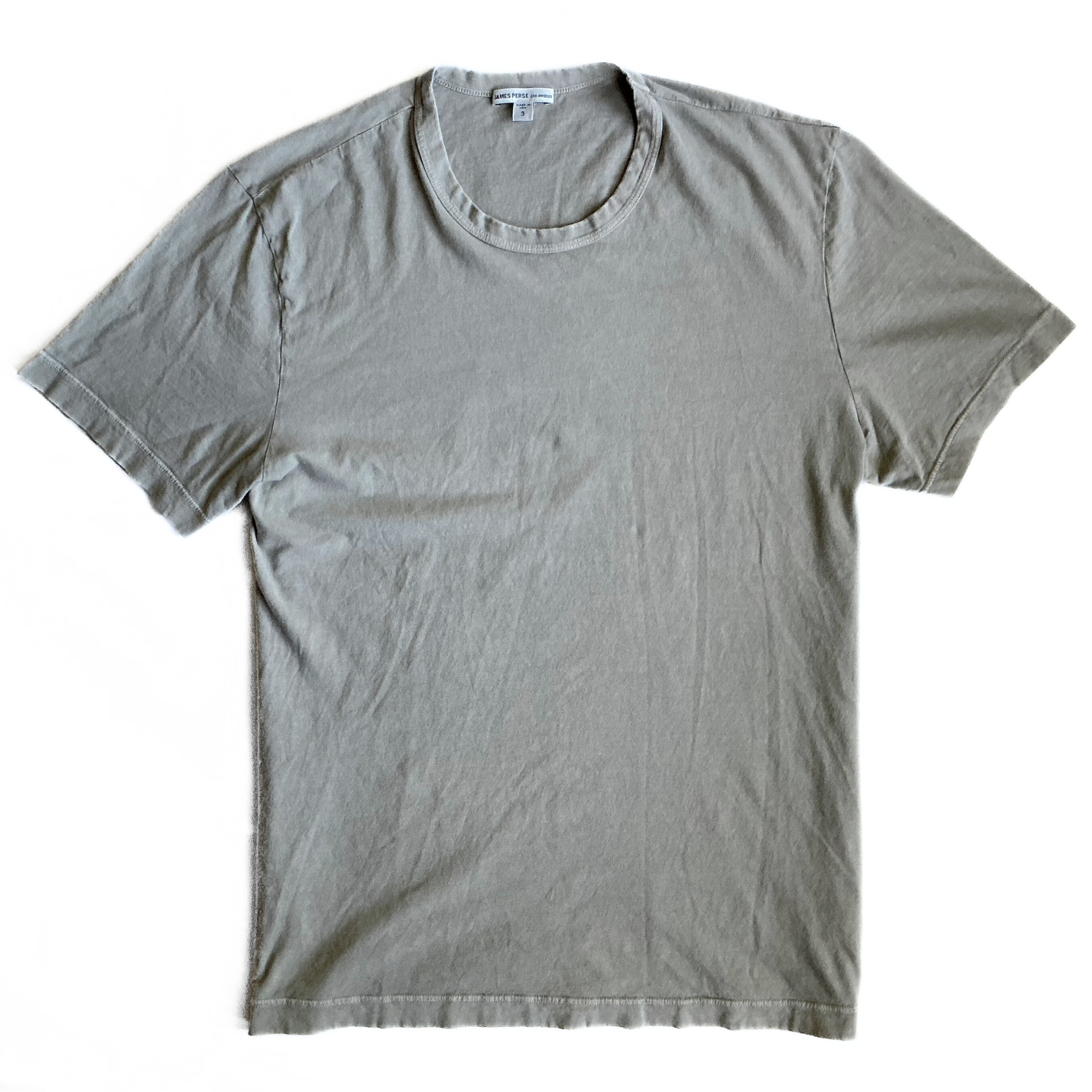 James Perse Round Neck T Shirt in Limestone / Sand