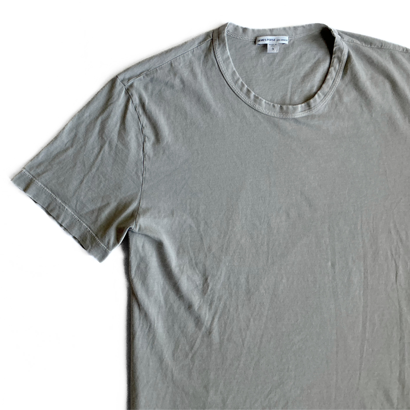 James Perse Round Neck T Shirt in Limestone / Sand