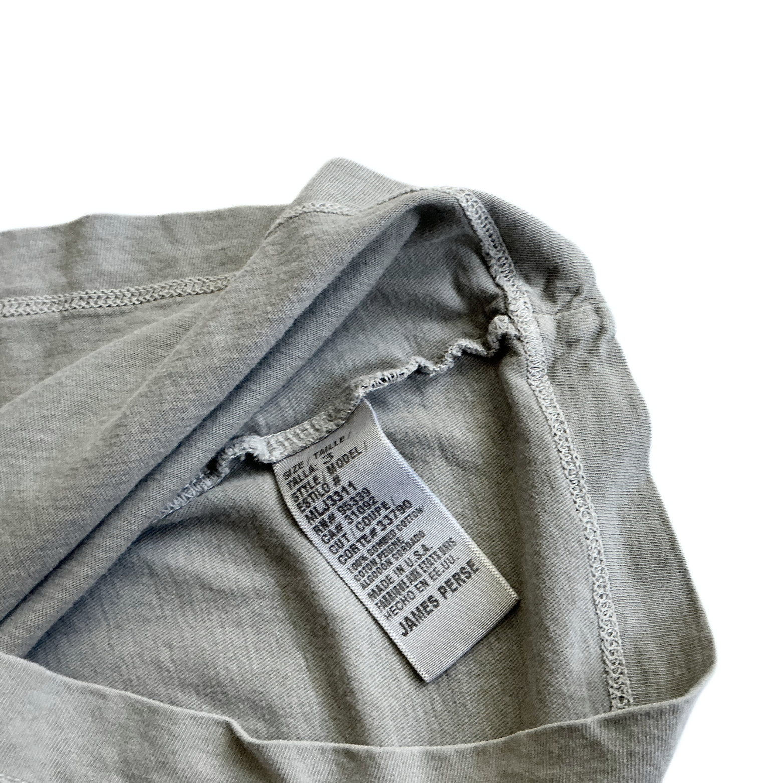 James Perse Round Neck T Shirt in Limestone / Sand