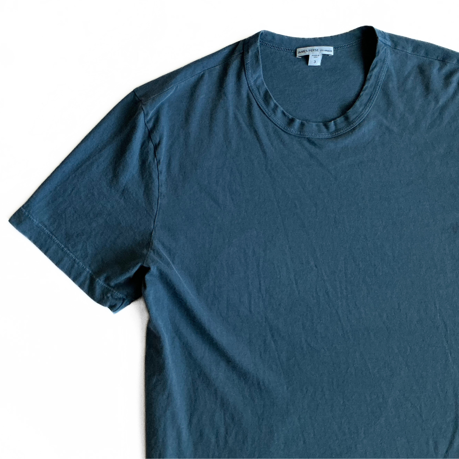 James Perse Round Neck T Shirt in Pacific Blue