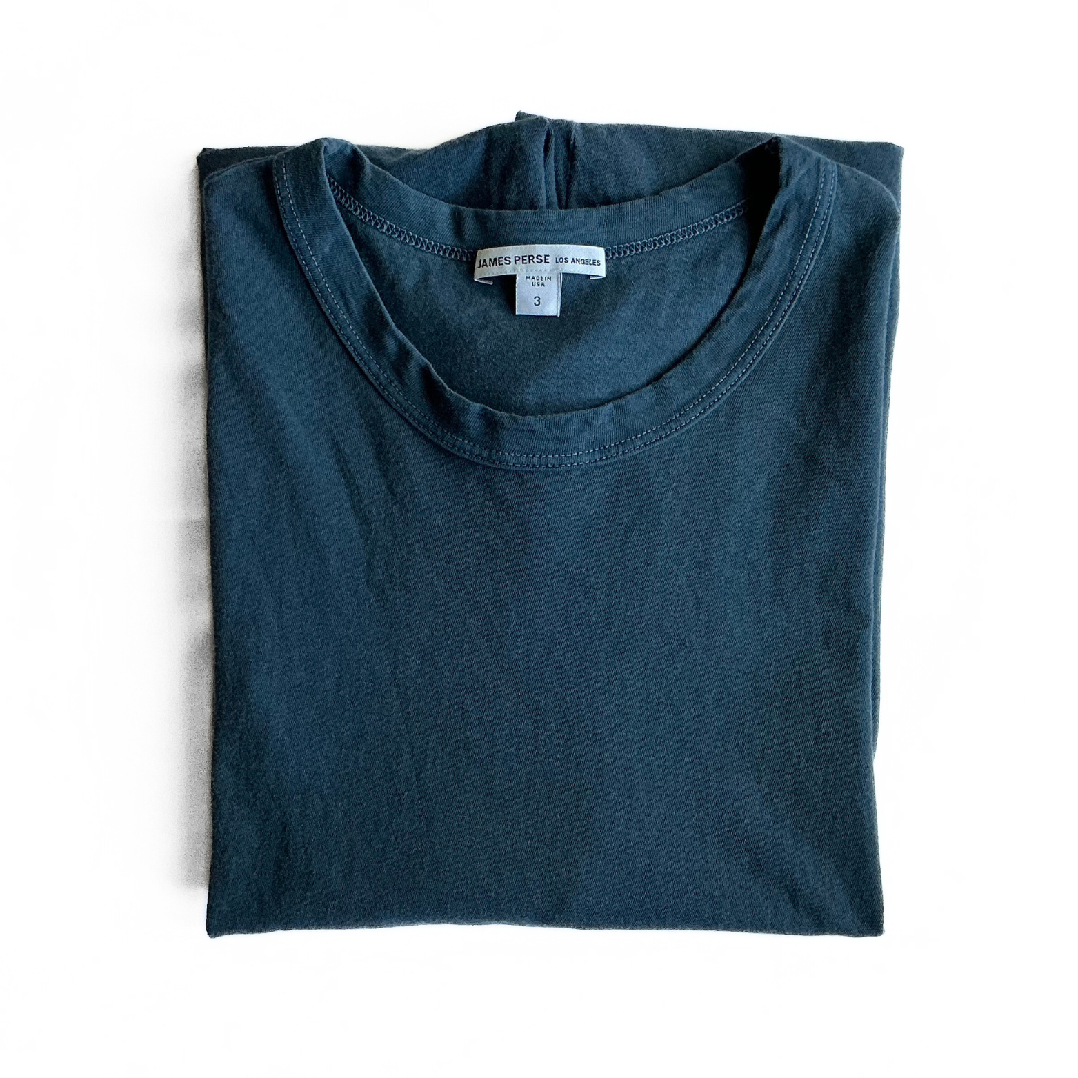 James Perse Round Neck T Shirt in Pacific Blue