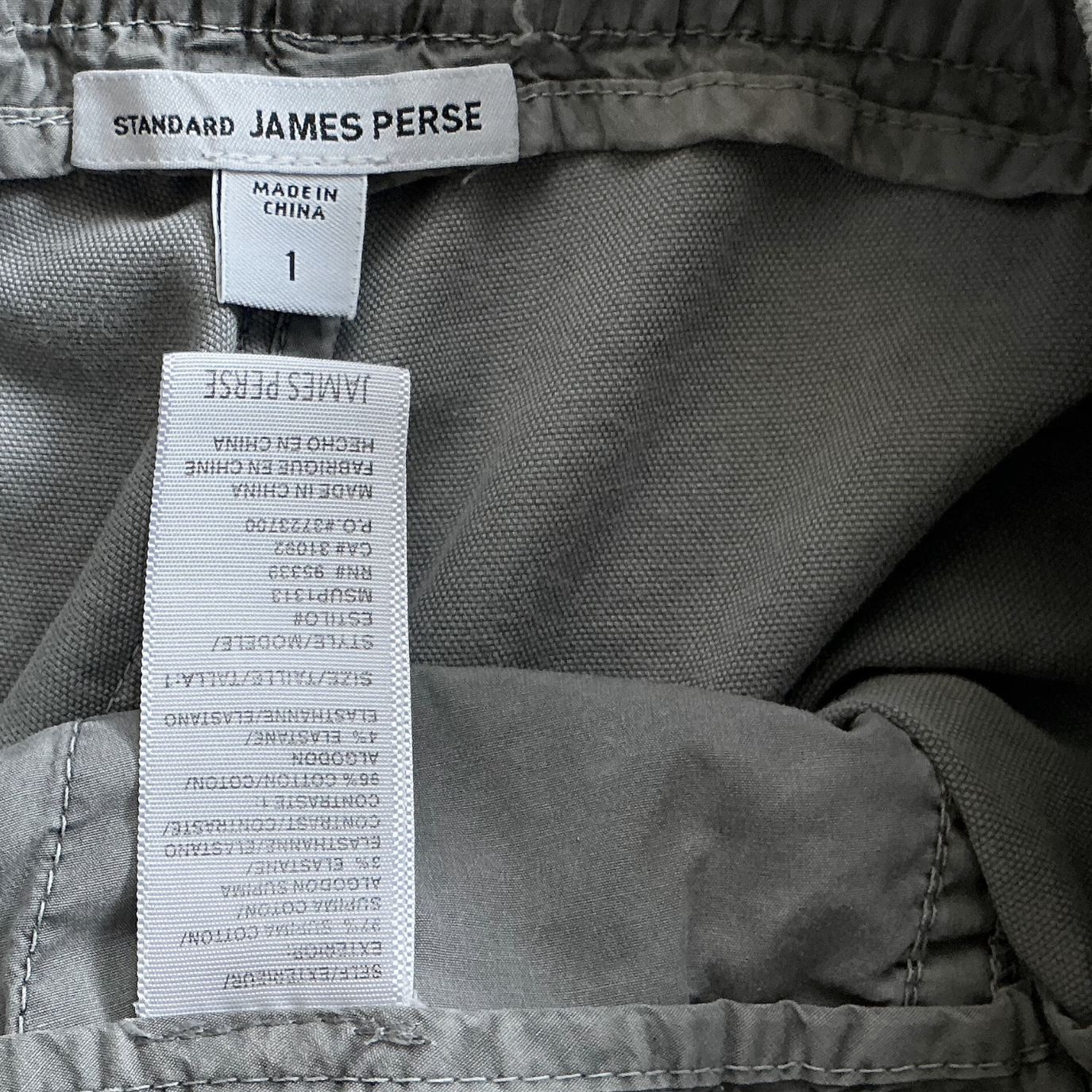 James Perse Side Seam Utility Pants in Military Grey