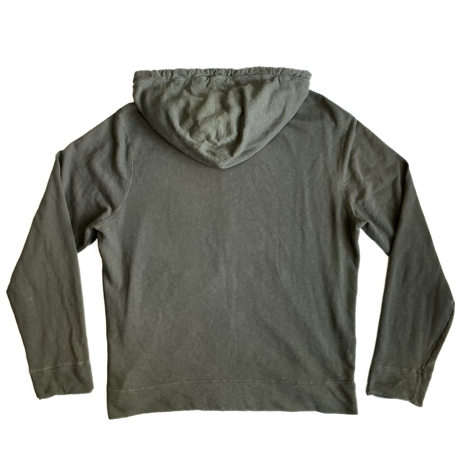 James Perse Terry Cloth Hooded Sweatshirt in Military Green