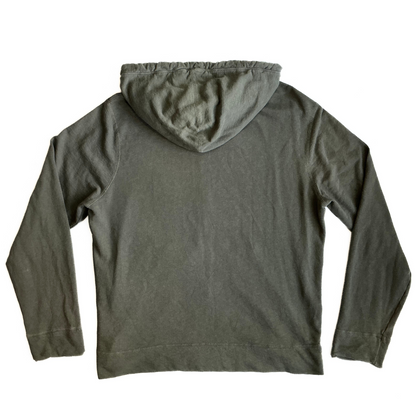 James Perse Terry Cloth Hooded Sweatshirt in Military Green