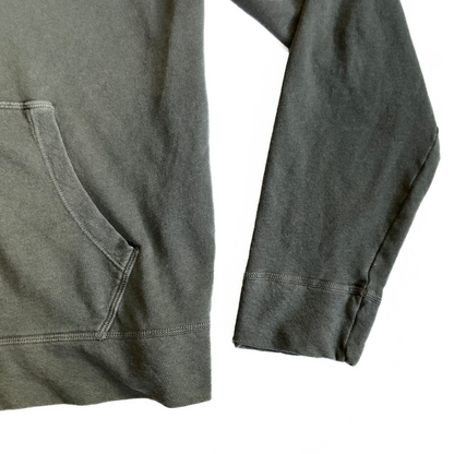 James Perse Terry Cloth Hooded Sweatshirt in Military Green