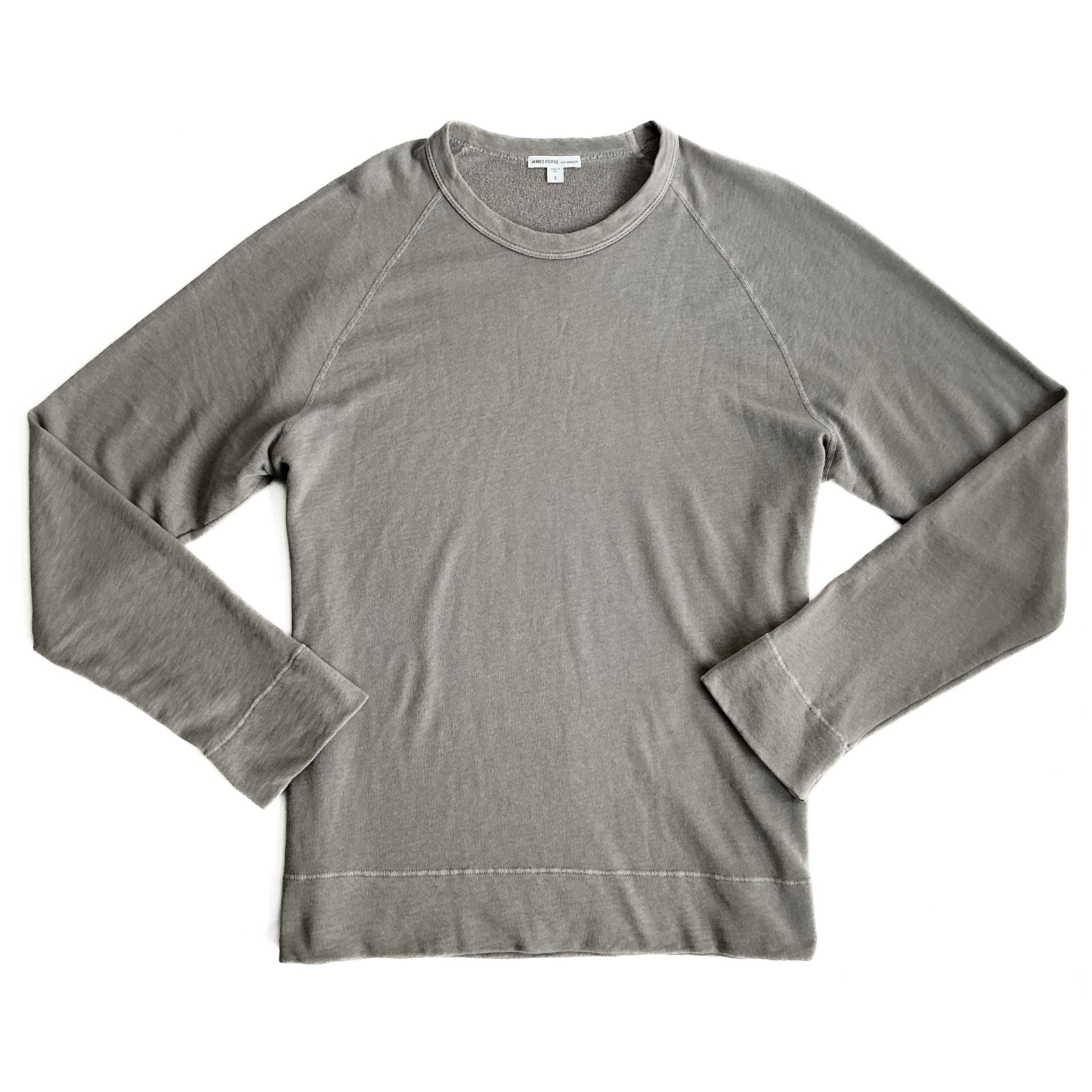 James Perse Terry Cloth Sweatshirt in Driftwood Grey