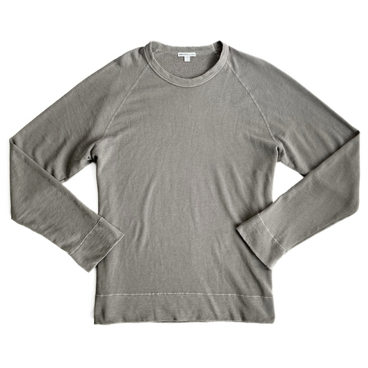 James Perse Terry Cloth Sweatshirt in Driftwood Grey