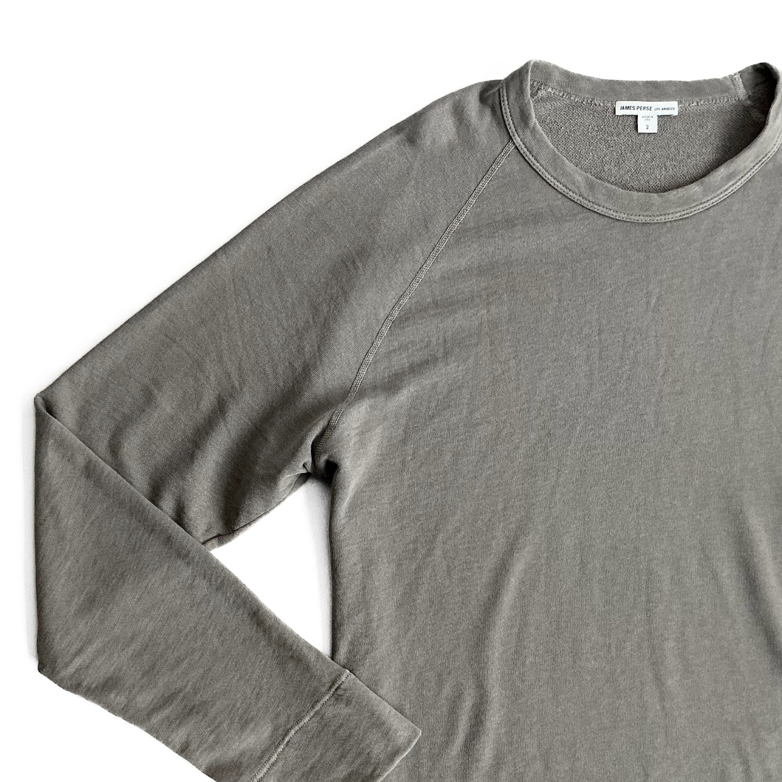 James Perse Terry Cloth Sweatshirt in Driftwood Grey