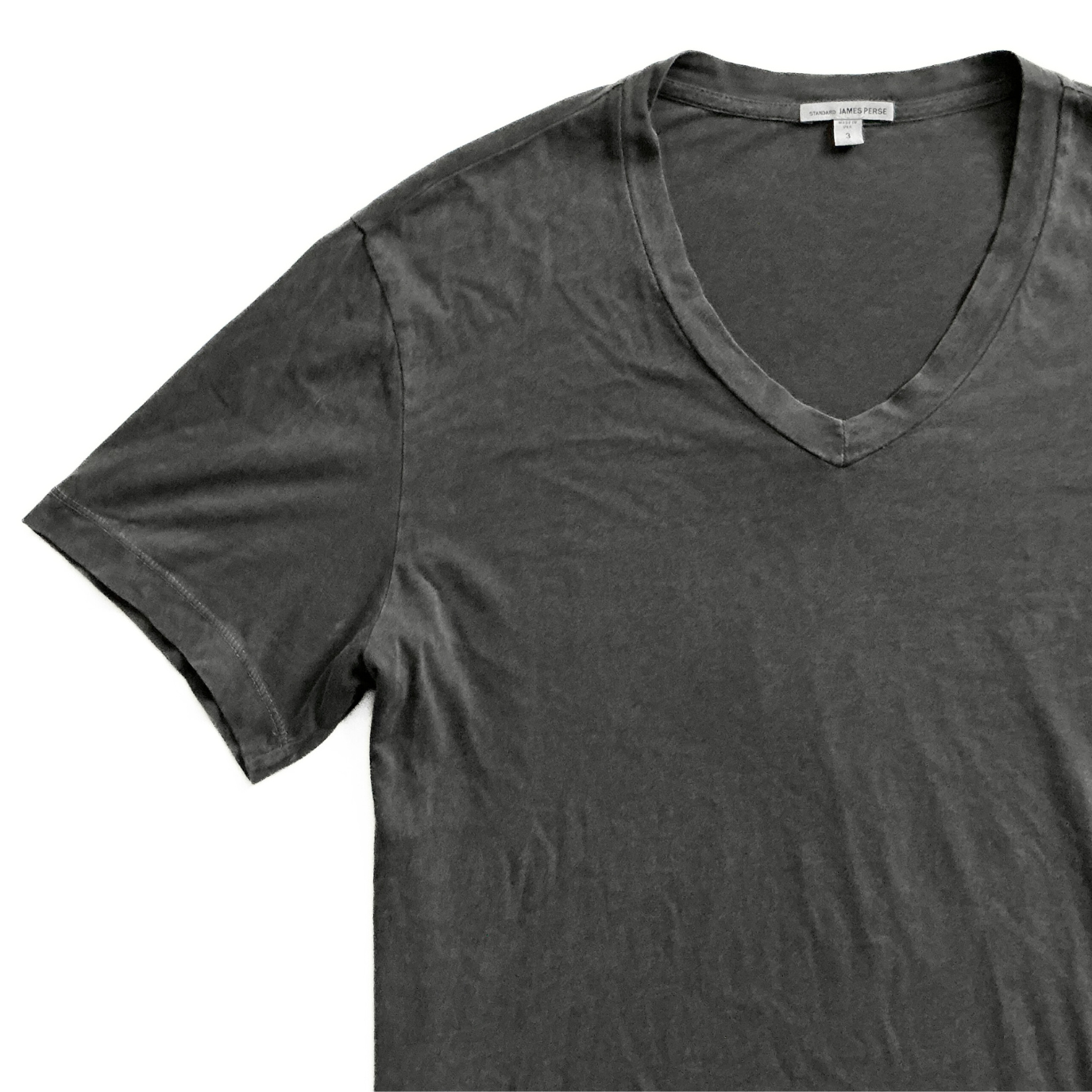 James Perse V Neck T-Shirt in Iron Grey