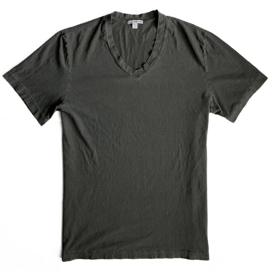 James Perse V Neck T Shirt in Iron Grey