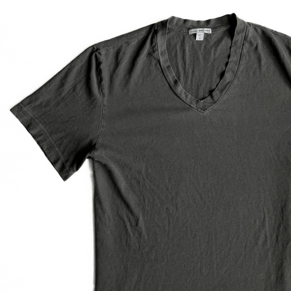 James Perse V Neck T Shirt in Iron Grey