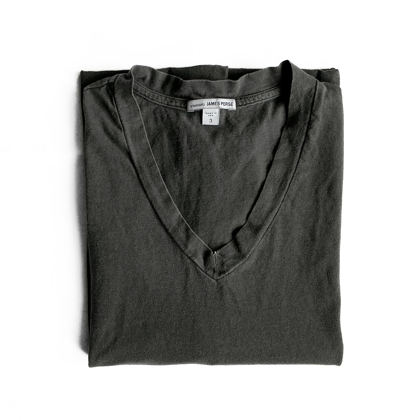 James Perse V Neck T Shirt in Iron Grey