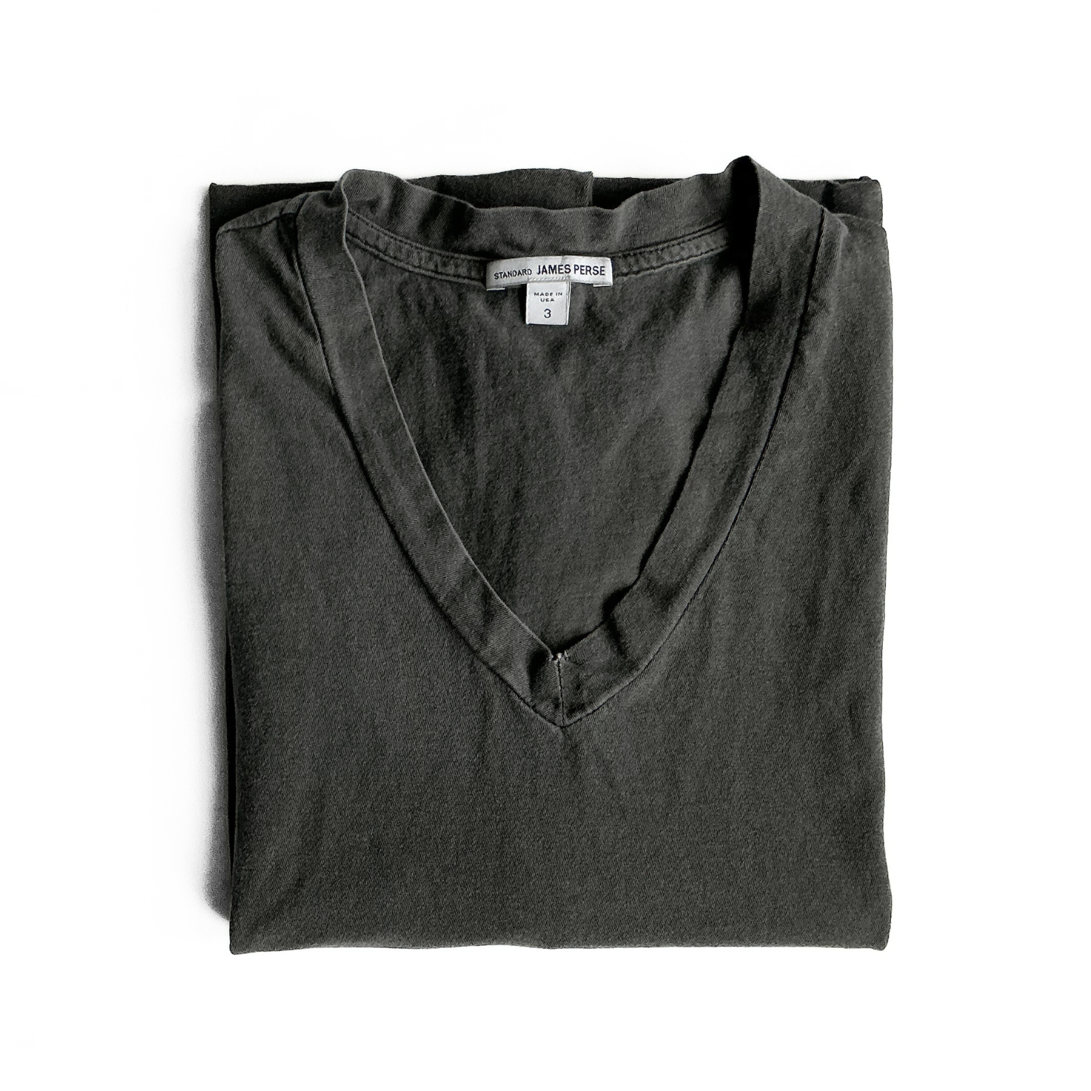 James Perse V Neck T Shirt in Iron Grey