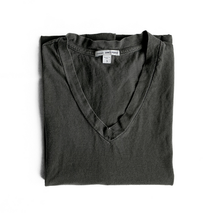 James Perse V Neck T Shirt in Iron Grey