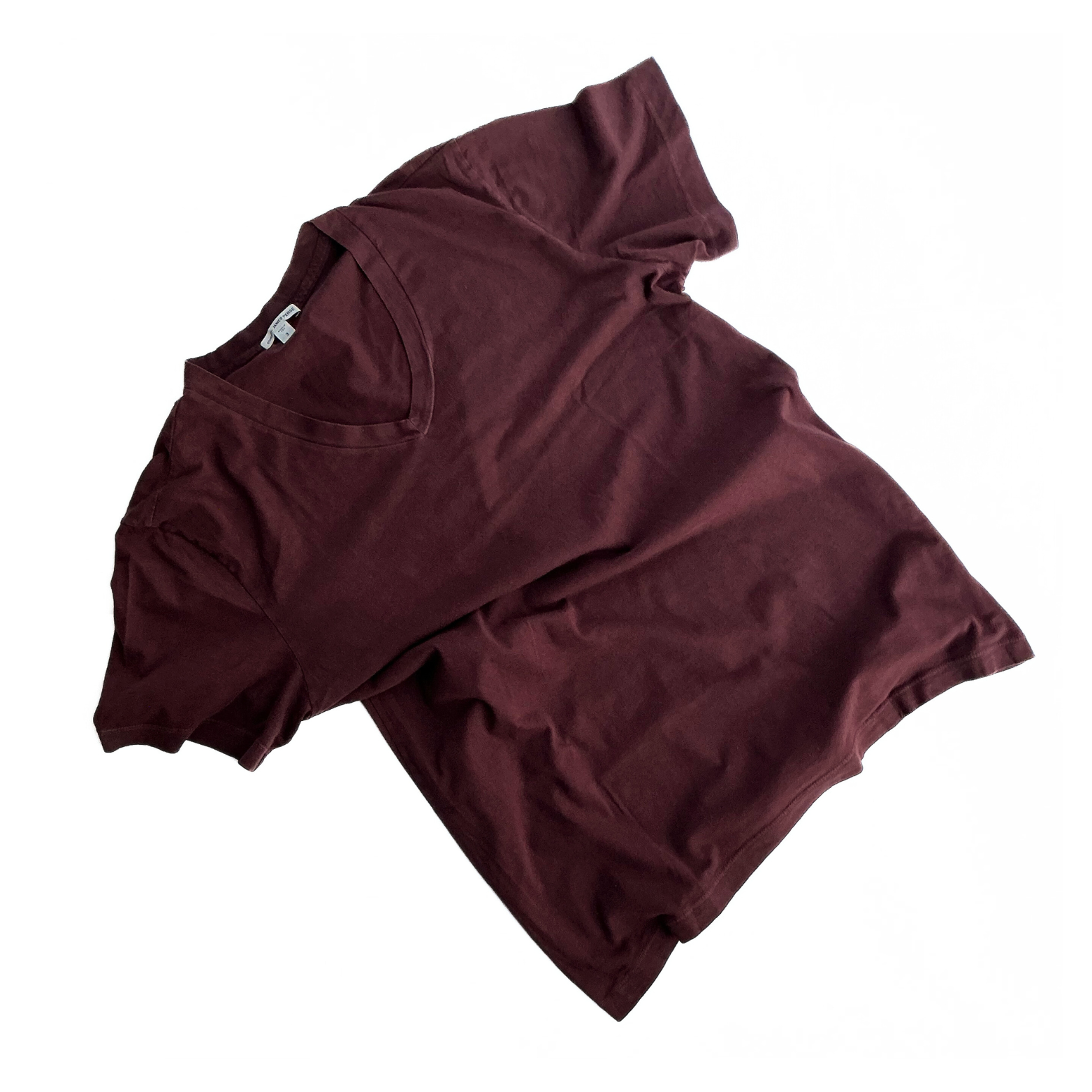 James Perse V Neck T Shirt Burgundy / wine / red