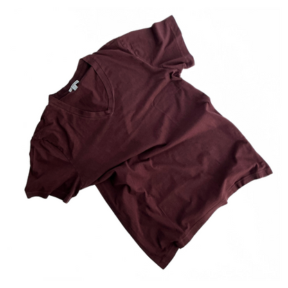 James Perse V Neck T Shirt Burgundy / wine / red