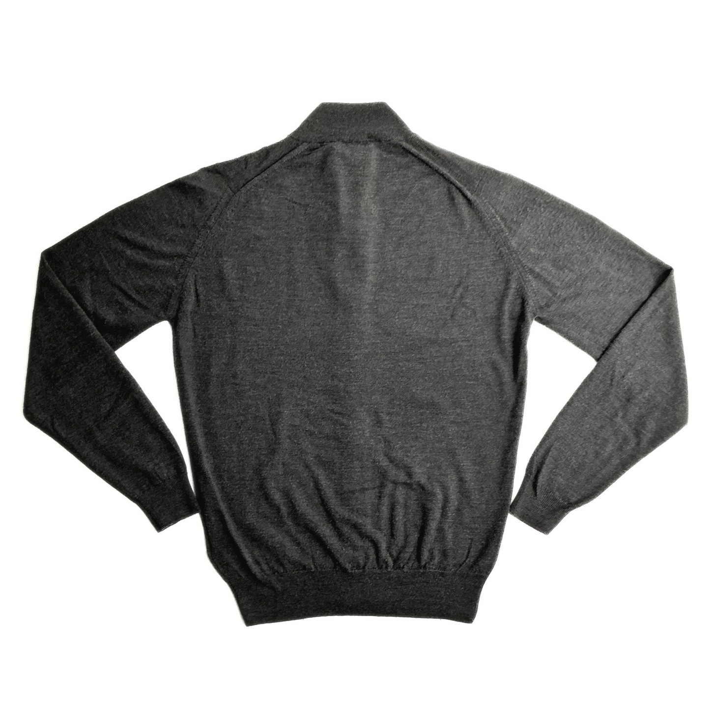 John Smedley Full Zip Sweater Charcoal Grey Made in England