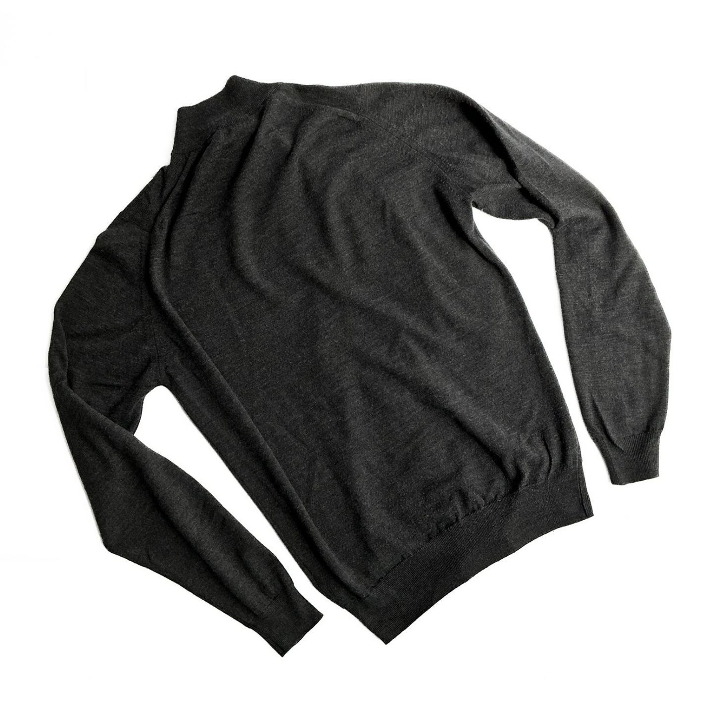 John Smedley Full Zip Sweater Charcoal Grey Made in England