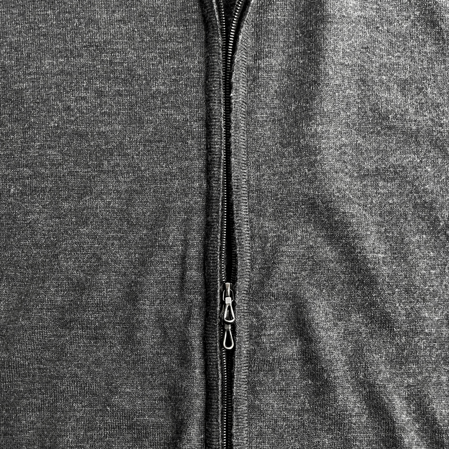John Smedley Full Zip Sweater Charcoal Grey Made in England