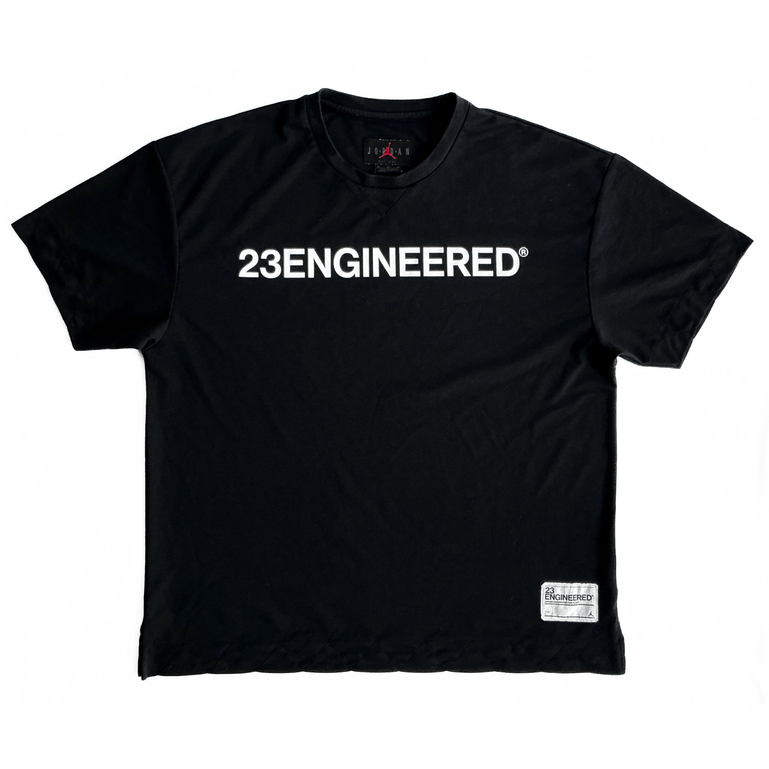 Jordan 23 Engineered Helvetica T-Shirt in Black / White