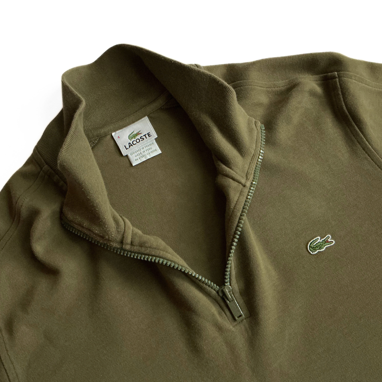 Lacoste Half Zip Sweatshirt in Military Green