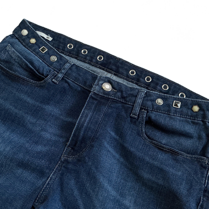 Levi Dark Wash Studded Jeans in Dark Wash