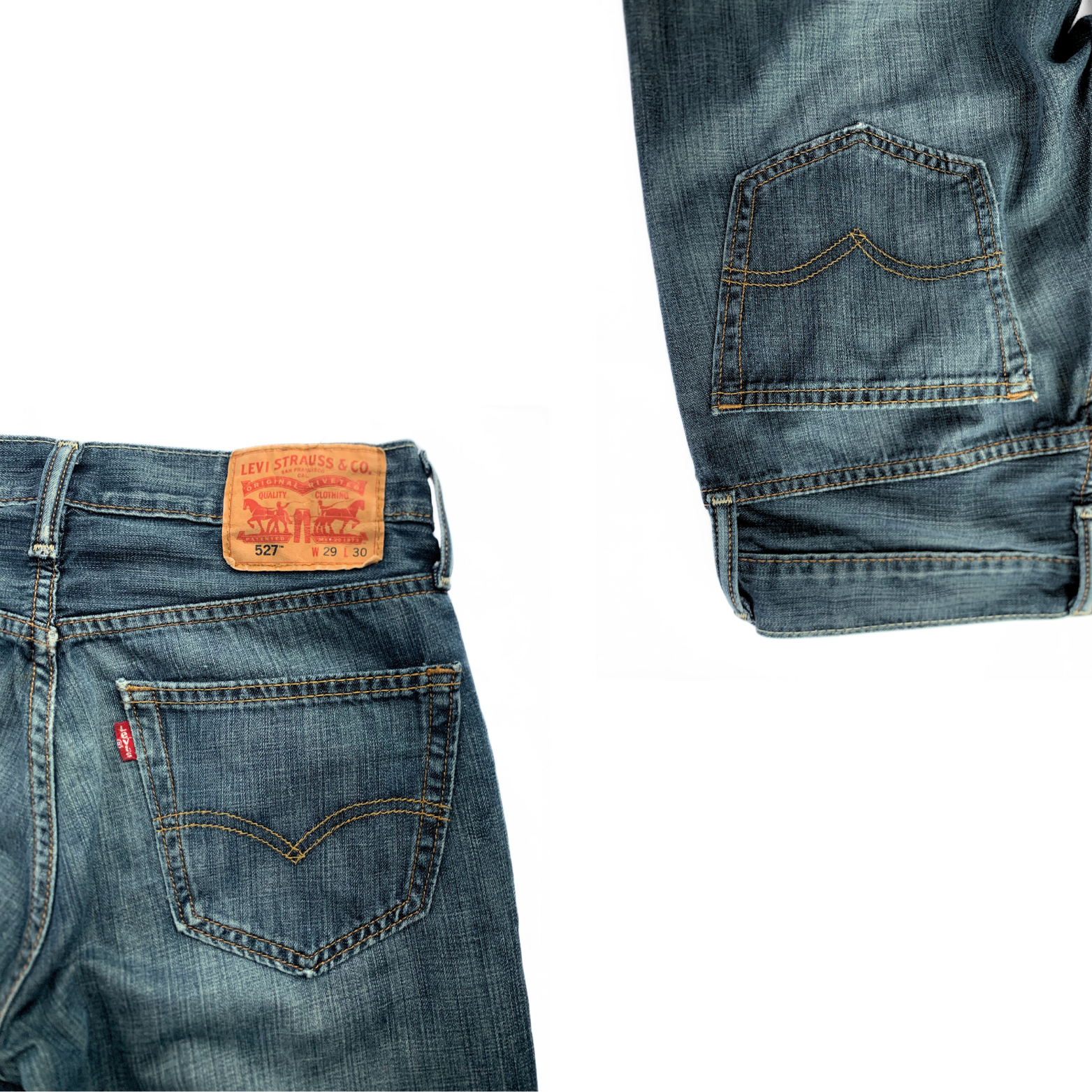 Levi 527 Washed Denim Jeans