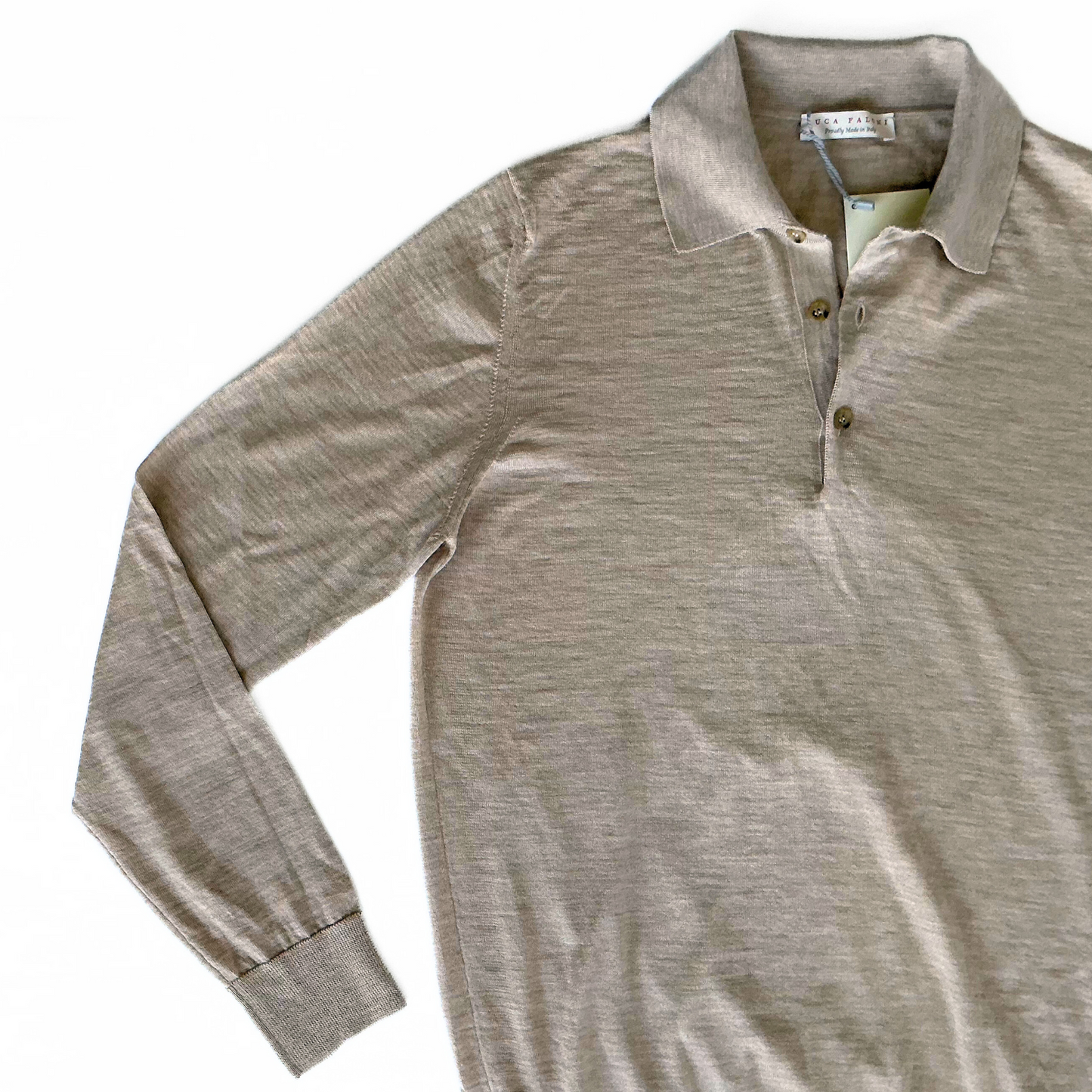 Luca Faloni Cashmere Knitted Polo Shirt in Ivory