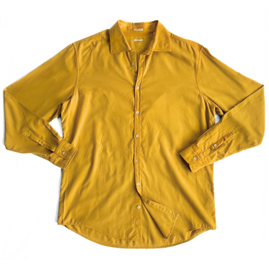 Massimo Alba Western Shirt in Corn Yellow