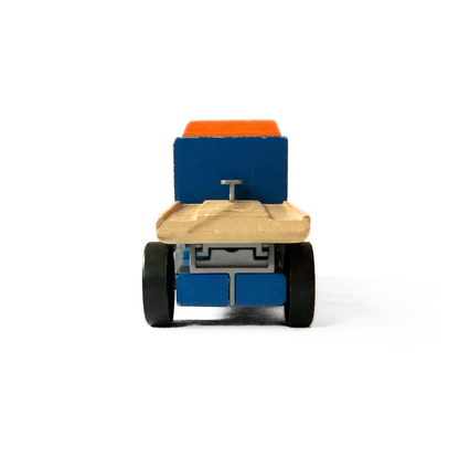 Melissa Doug Flatbed Truck in Blue / Wood / Grey