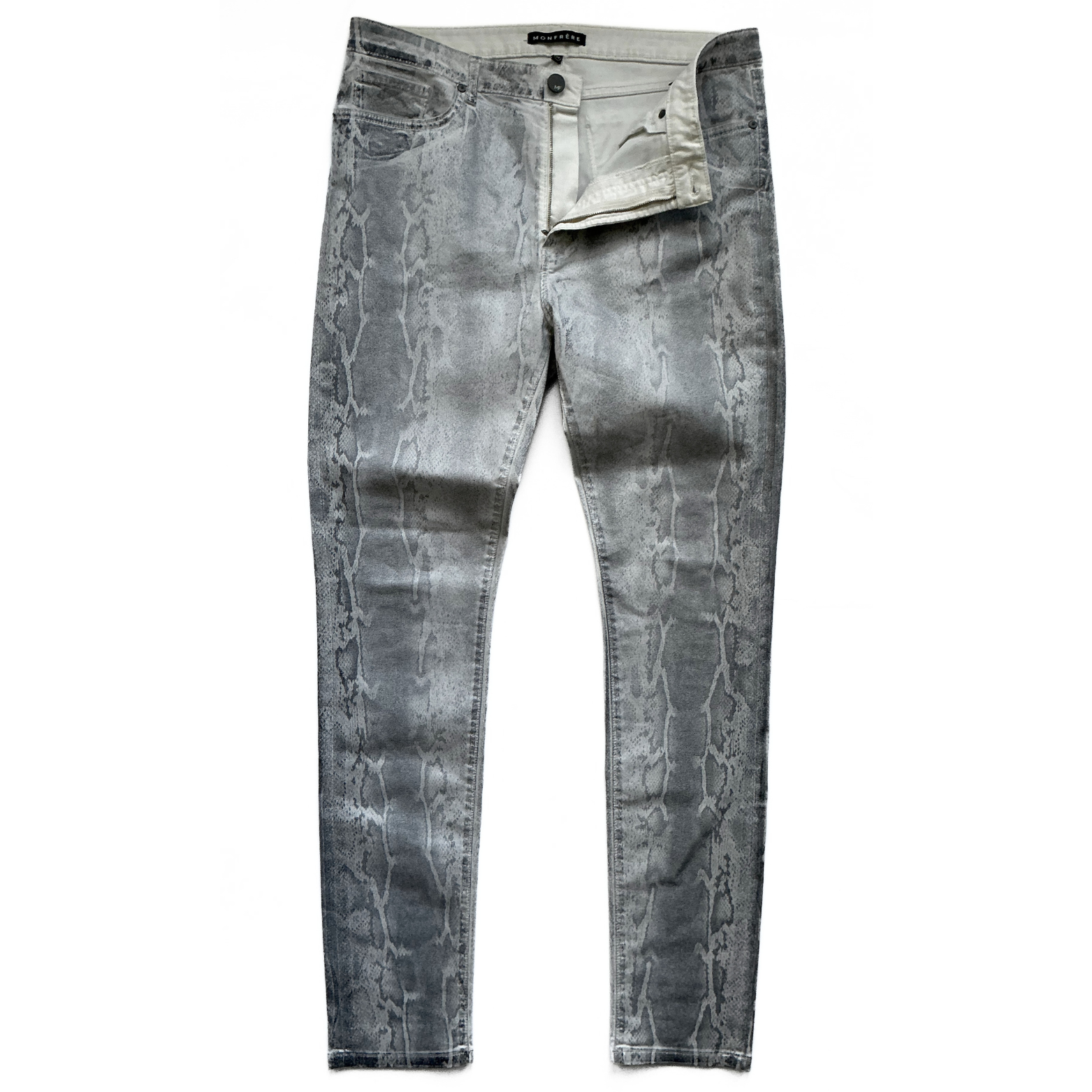 Monfrere Greyson Japanese Snake Print Denim Pants