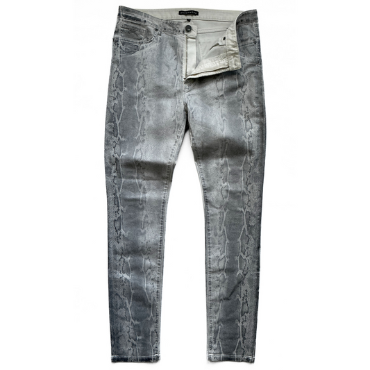 Monfrere Greyson Japanese Snake Print Denim Pants