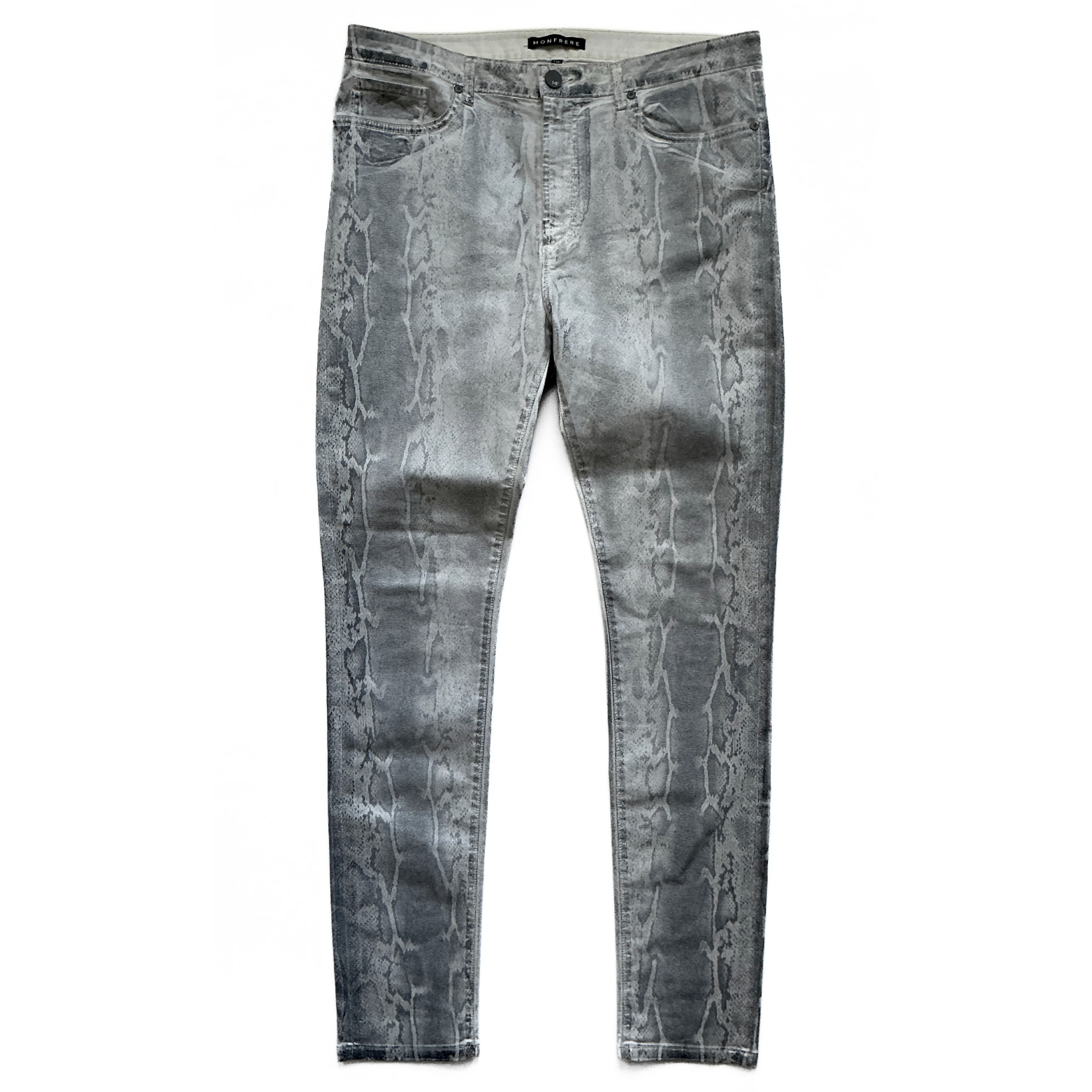 Monfrere Greyson Japanese Snake Print Denim Pants