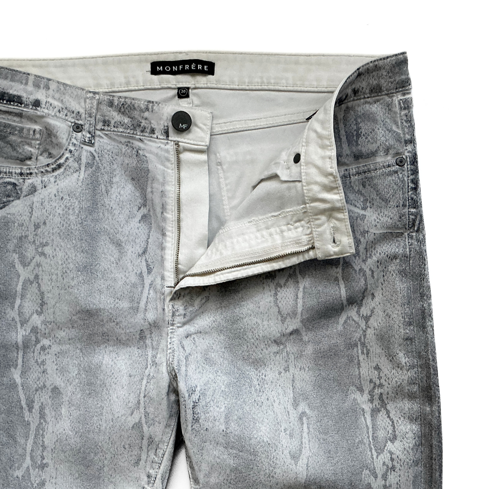 Monfrere Greyson Japanese Snake Print Denim Pants
