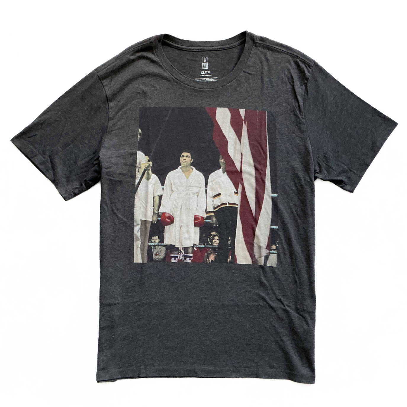 Muhammad Ali Flag USA T-Shirt in Grey