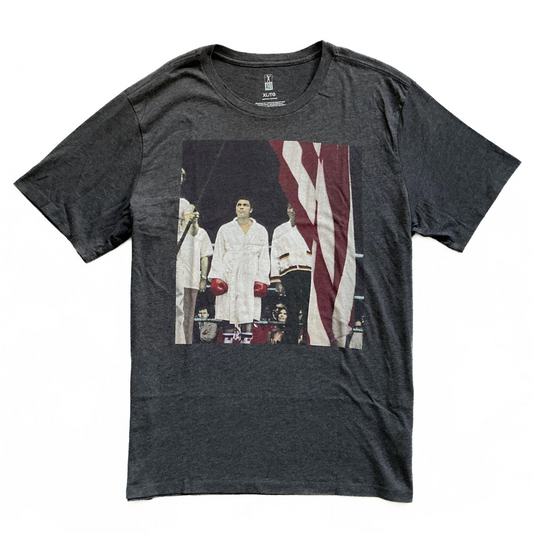 Muhammad Ali Flag USA T-Shirt in Grey