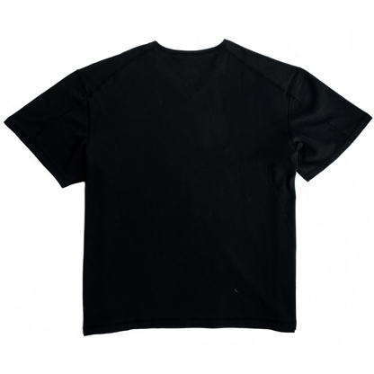 Nike Air Jordan V Neck Canvas T Shirt Black White Embroidery