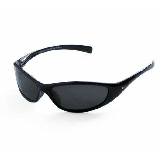 Nike EV0180 006 Tarj Round Wrap Sunglasses in Black Frame Dark Blue Tinted Lenses