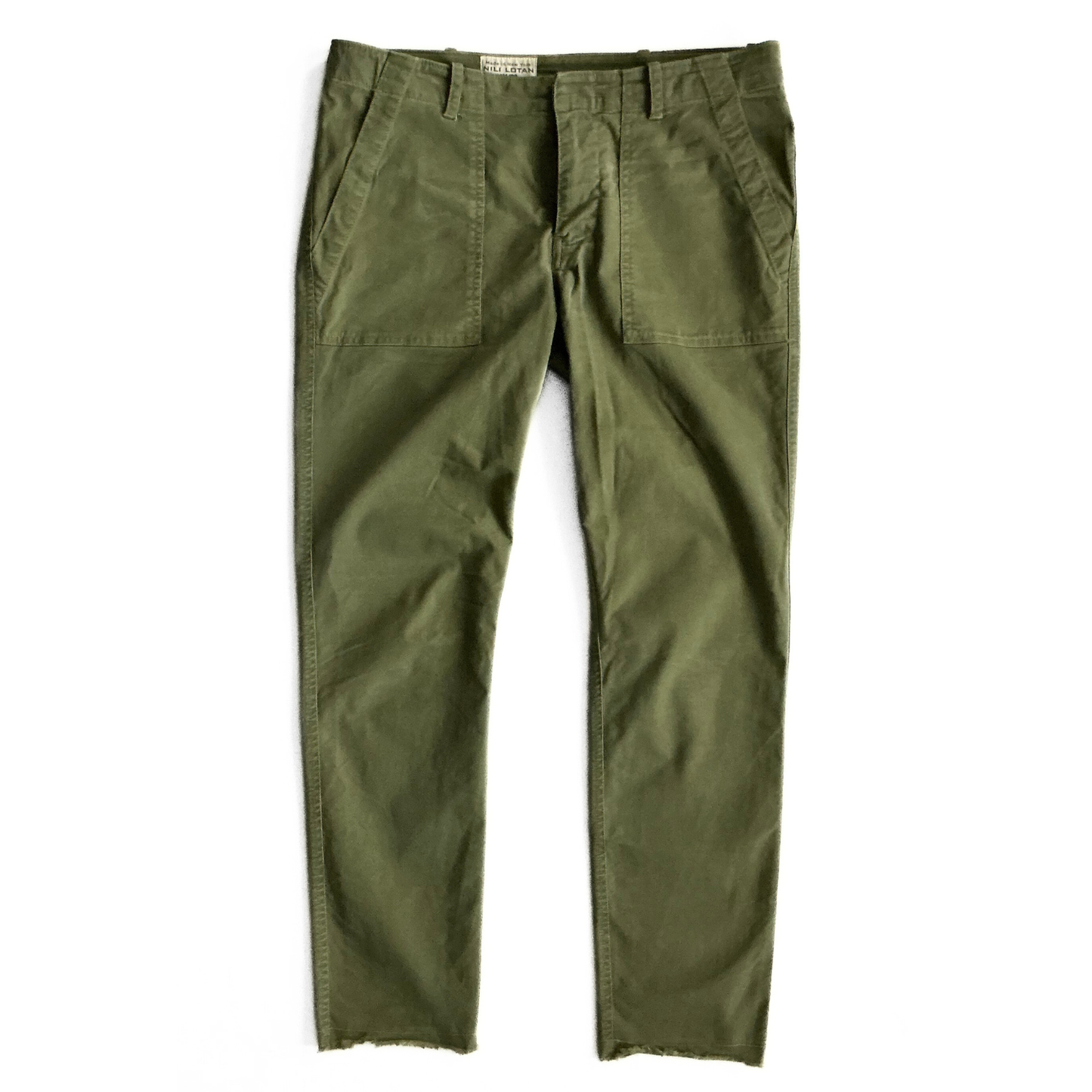 Nili Lotan 111/88 80NL Jenna Cropped Pants in Military Army Green